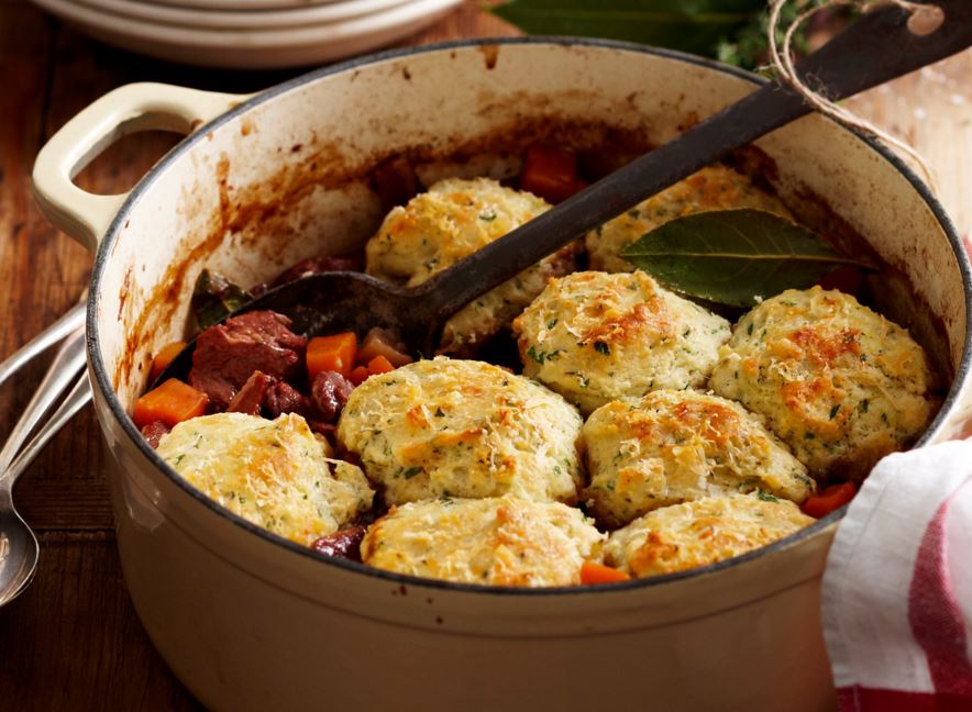 Marmite mince and tatties with dumplings