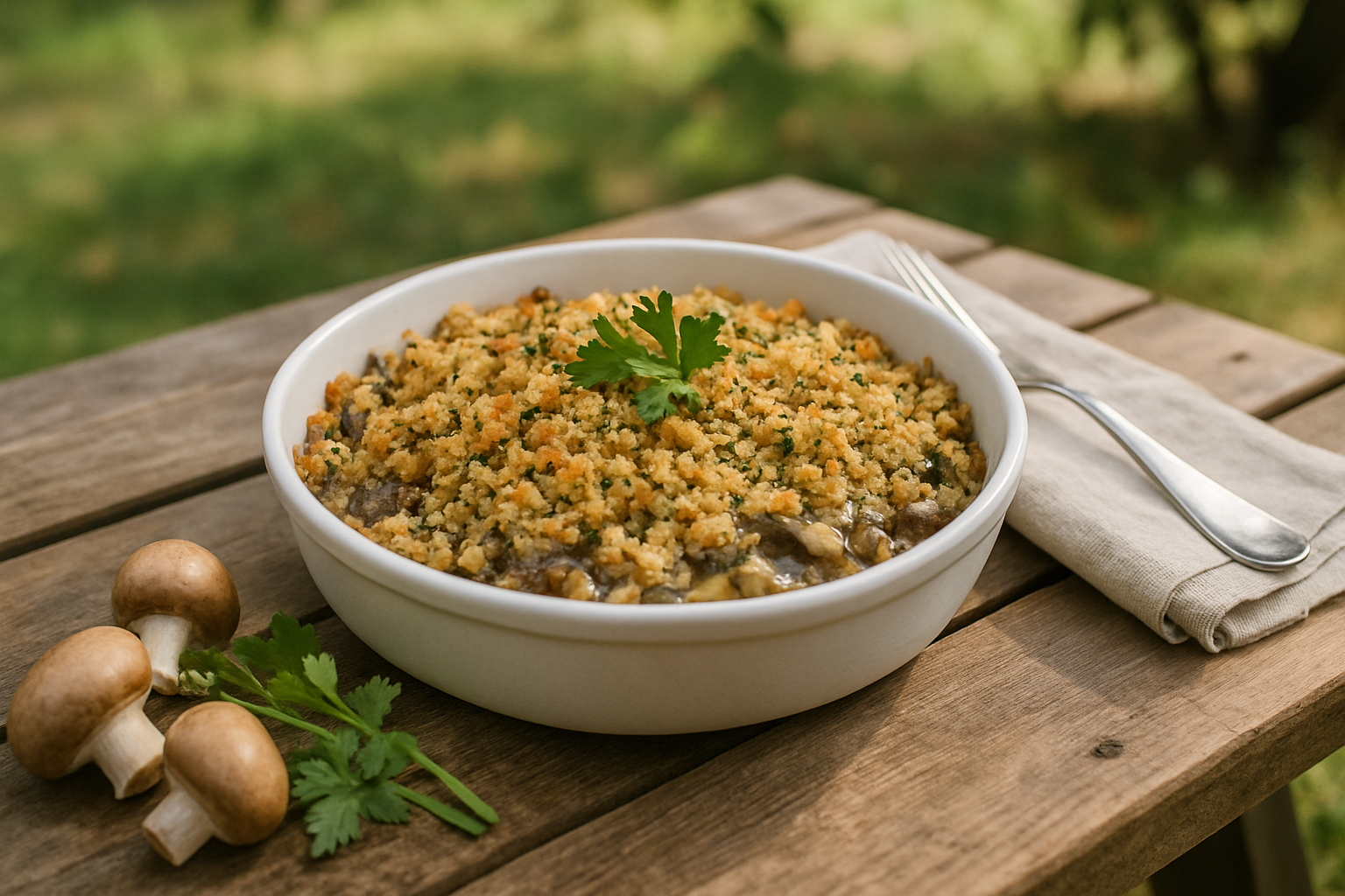 Savory Mushroom and Cheese Crumble