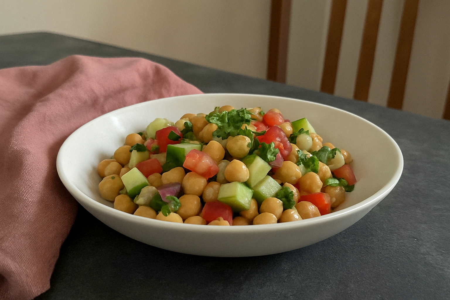 Chickpea and Cucumber Chaat Salad