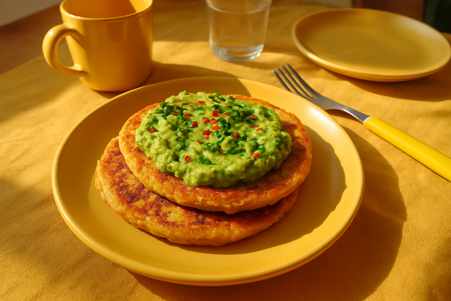 Argentinian Savory Chickpea Pancakes with Avocado Spread