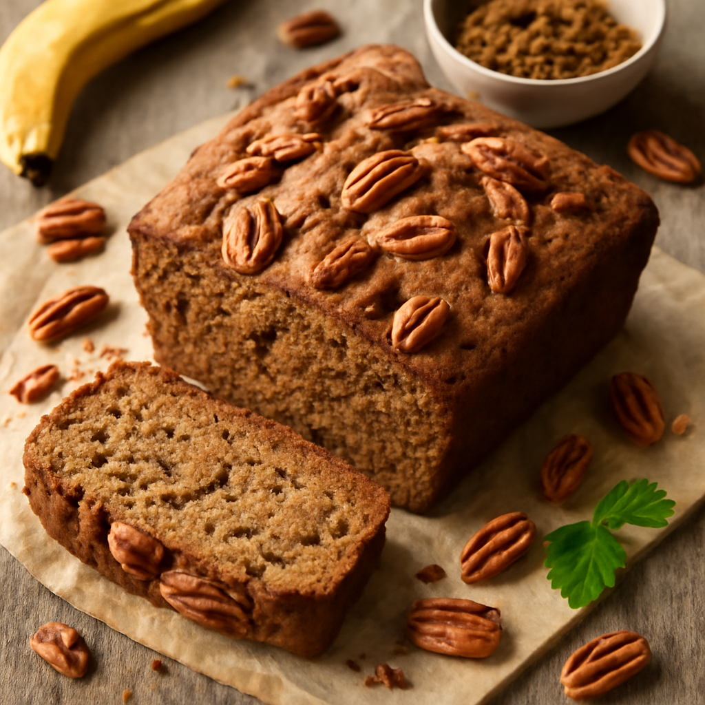 Banana Bread with Brown Sugar and Pecans