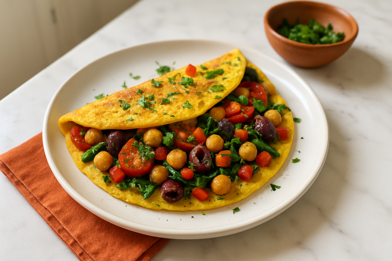 Mediterranean Vegan Chickpea Omelette
