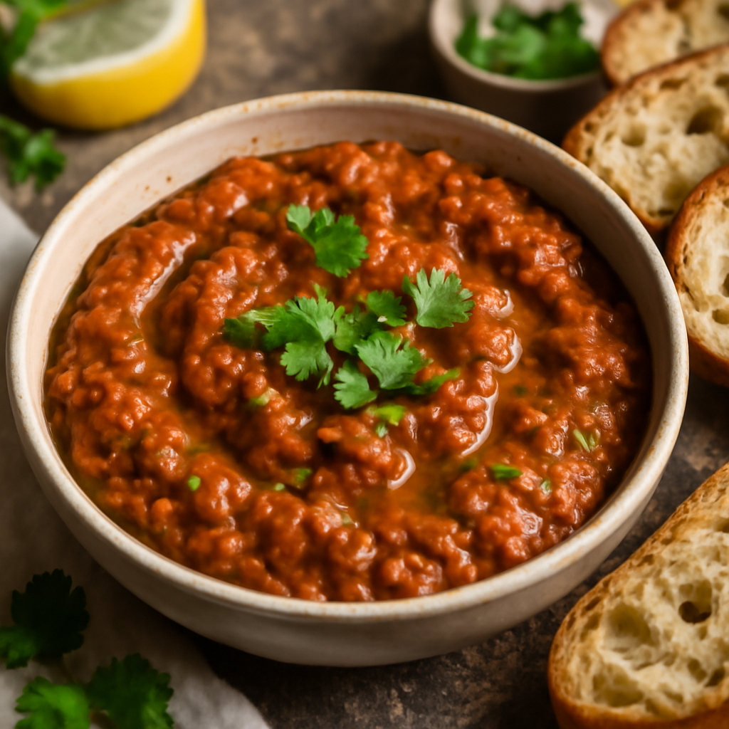 Zaalouk or Moroccan Aubergine Dip