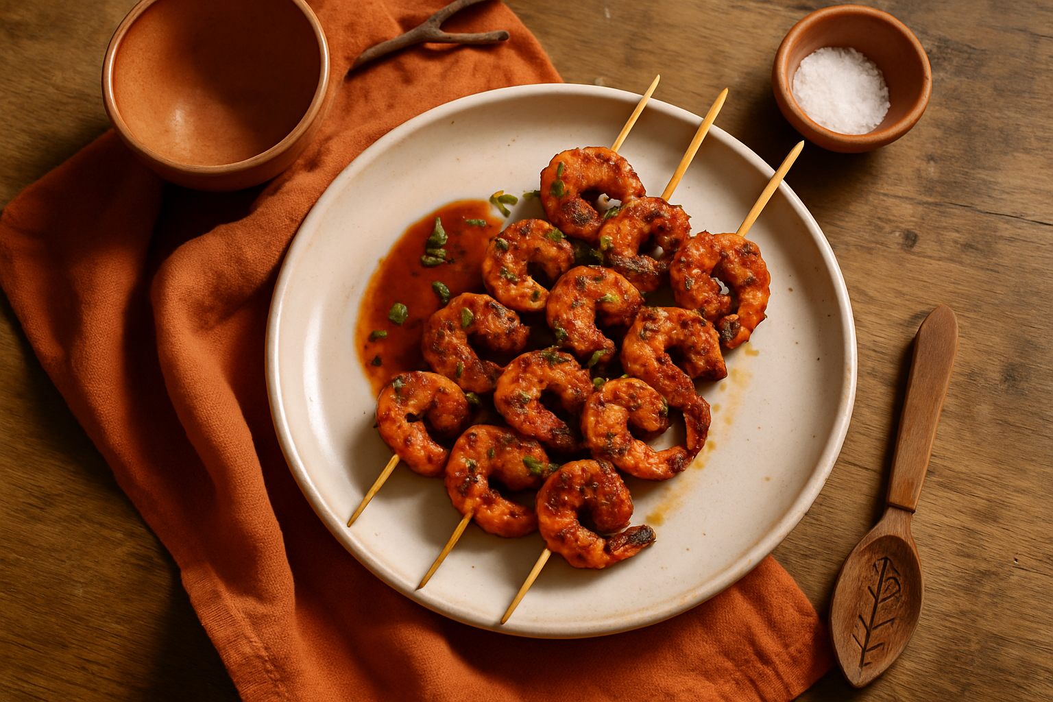 Smoky Adobo Pepper Prawn Skewers